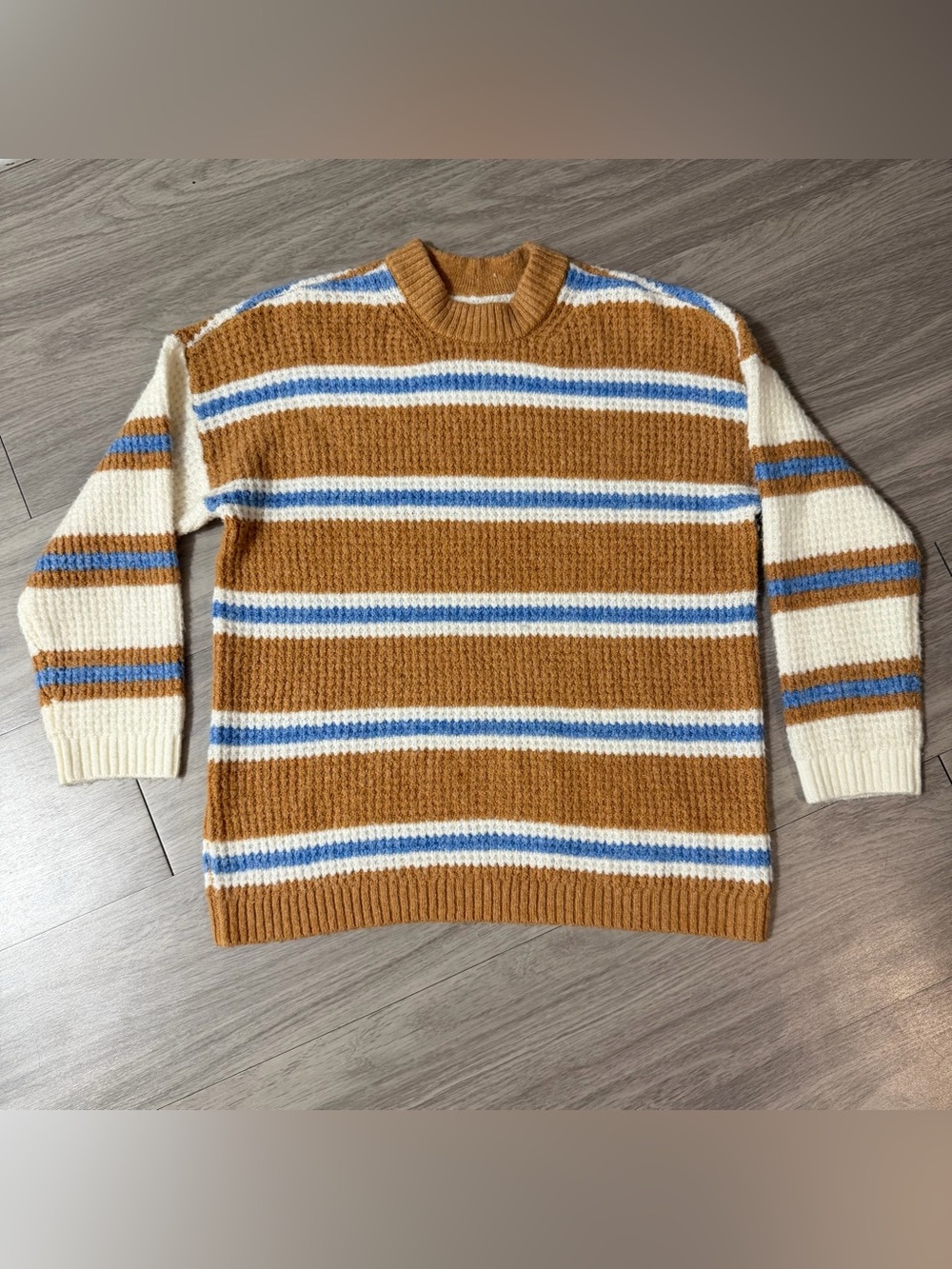American Eagle Striped Waffle Knit Oversized Sweater | Women’s XS